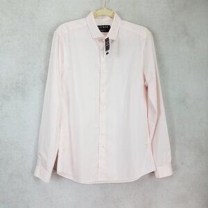 Topman Men's M Stretch Fit Button down Long sleeve Shirt in Pale Pink NEW w flaw